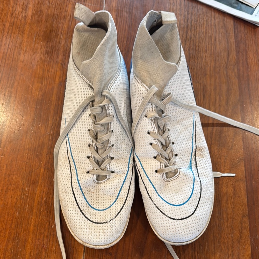 White and Gray High-Top indoor soccer